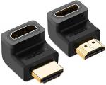 WETEK 90 Degree Right Angle HDMI Adapter Male to Female, 90 Degree HDMI Bend, L-Shaped HDMI Jointer Pack of 2