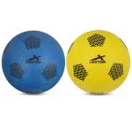 Vector X Home Play Ball PVC Soft Kick Football Combo Balls For Kids (Yellow-Blue) Size-1