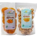 Farmbean Dry Fruits Combo Pack of 2-450 Gms| Kurbani 250gms, Apricot 200gms| Healthy Sweet Treats| Rich in Calcium, Antioxidant, Fibers and Vitamin K | Vegan, Non-GMO & No Preservatives