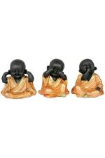 Vinayak Creations Gold Polyresin Laughing Buddha Feng Shui And Vastu Decorative Showpiece 14cm
