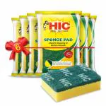 HIC Scrub Pad with Alox Shakti and High Density Sponge Scrubber Pads Size 70 mm x 100 mm (Pack of 6)