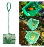 Vayinato Green Nylon Green Portable Long Handle Square Aquarium Fish Tank Fishing Net