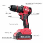 Enon Brushless Cordless 20V Rotary Hammer Drill Machine, 26mm, 4900BPM, Reversible, 3 Modes with Drill Bits & Chisel, 21 Pcs Accessories Power Tool Kit, 2x4.0Ah Battery & Charger(XE-BL 2026)