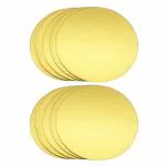 PAPYRUS Cake Base Board | Cake Base 8-inch Round | MDF Cake Base Plate | Cake Boards, Gold 10 Piece | Cake Circle Base Disposable | Round Cake Boards - Cardboard | Cake Pizza Circle Scalloped