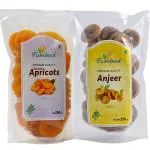 Farmbean Dry Fruits Combo Pack of 2-450 Gms| Anjeer 250gms, Apricot 200gms| Healthy Sweet Treats| Rich in Calcium, Antioxidant, Fibers and Vitamin K | Vegan, Non-GMO & No Preservatives