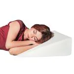 Frido White Foam Back Support Wedge Cushion Made With Cover