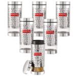 HAZEL Steel Hammered Finish Transparent Glossy See Through Container, Set of 6, 1000 ML Each