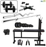 Body Maxx 30Kg Home Gym Set With 3 In 1 Bench