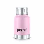 Pexpo Cameo Pro Vacuum Insulated 160ml Stainless Steel Water Bottle - Baby Pink | Hot & Cold Upto 4-5 Hours | Leak of | Office, School, Gym & Travelling|Men, Women & Kids| RCB Edition