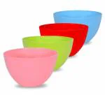 MOXWARE Plastic Modular BPA Free Mixing and Serving Bowls Set (Multicolor, Microwave Safe, 750 ml)