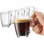 VAGHASIYA ENTERPRISE Glass Coffee Mug for Hot Cold Beverages, Thermal Shock Resistant, Tempered Glass, Mugs for Cappuccino, Latte, Espresso.Glass Coffee Mugs for Hot Beverages, Cappuccino, Latte, Big Tea Cup, Espresso Coffee Gifts - 230 ML - Set of (6)