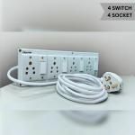 Elecstar 4 Socket 4 Switch 6 amp Extension Board, Switch Board, Power Strip 7 Meter Extension Cord for Home & Office