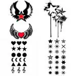 Temporary Tattoowala Star Design Temporary Tattoo Pack 4 Sticker Fun and Stylish Waterproof (2x4 inch)