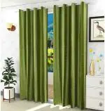 Dc Decastle 304 cm (10ft) Long Door Curtain (Green, Pack of 2)