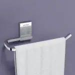 Plantex 304 Grade Stainless Steel Napkin Ring/Towel Holder/Towel Hanger for Bathroom/Bathroom Accessories - Crystal (1403-chrome)