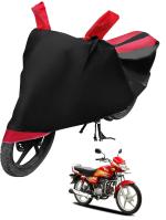 Auto Hub Bike Cover for Hero HF Deluxe , Dustproof UV Protection water resistant Custom Fit Cover-(Black-Red)