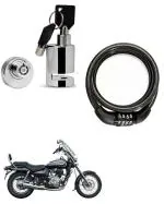 QiisX Heavy Duty Disc Brake Lock Anti Theft Security Lock with Helmet Lock Premium Black Heavy Number Lock for Bajaj Avenger 220 DTS-i