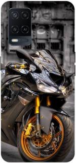 GOLDALPHA Grey, Gold Plastic Back Cover For Oppo A54