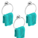 Plantex Stainless Steel Towel Ring for Bathroom/Wash Basin/Napkin-Towel Hanger/Bathroom Accessories - (Chrome-Round) - Pack of 3