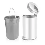 OPR Stainless Steel Round Pedal Dustbin with Soft-Close Lid And Foot Pedal | Dustbin For Home, Kitchen, Bathroom, Office And Washroom With Lid And bucket(8 liter)