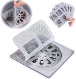DORLANK Pack Of 5 Disposable Shower Drain Cover Hair Catcher Shower Drain Mesh Stickers, Bathroom Filter, Anti Clogging Hair net, Mesh Stickers,Shower Drain Cover Hair, Adhesive Floor Drain Sticker