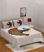 JARS Collections 100% Cotton Jaipuri Double Bedsheet with 2 Pillow Covers