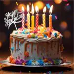 GIGGA Acrylic Material Happy Birthday Cake Topper For Cake Decoration Design 6 (Silver)