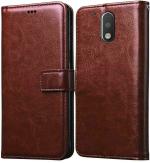 BINTAGE Flip Cover for Motorola Moto G (4th Generation) Plus (Brown, Magnetic Case, Pack of: 1)