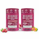 BIOQUENCH Biotin Gummies For Healthy Hair, Bright Skin & Nails Growth | Enriched with Vitamin A, C & E, B6, B12, Folic Acid, Zinc | For Men & Women | 60 Gummies Pack