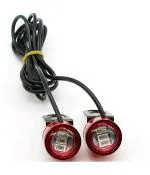 A4s Automotive and Accessories Red LED Eagle Eye Lamp DRL Strobe Light with Flasher Handle Light Universal for Motorcycle