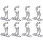 Rawk Stainless Steel Shine Curtain Rod Brackets,Curtain Bracket Parda Holder,Curtain Finial Rod Pocket Finials Designer Door and Window Rod Support Fittings,Curtain Rod Holders (Brown Color,Pack of 2)