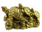 Ppj Solid Polyurethane (Pu) Fengshui Vastu Triple Tortoise Symbol Longevity Ge Sp 1027