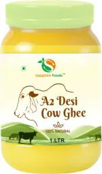 Organic Sapphire Foods A2 Desi Cow Ghee 1 L Plastic Bottle