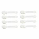 THE LITTLE LOOKERS White Baby Safety Lock with Push Button and Nylon Strap (Pack of 8)