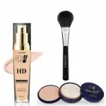 Red 4 HD Foundation and Red4 grace studio compact powder with single makeup brush