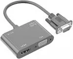 DooBuy VGA Adapter, Dual Display 1080P VGA to HDMI VGA Splitter Converter with Charging Cable and 3.5mm Audio Cable for Computer, Desktop, Laptop, PC, Monitor (Pack of 2)