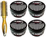 Buy Tya Salon Yellow Multicolor Round Brush With Japan Hair Wax 75G Each (Set Of 5)