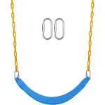 REZNOR Flexible Swing Seat Set with 60 inch Plastic Coated Chain, Blue/Yellow