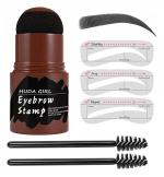 GLITZKIVA GIRL BEAUTY Eyebrow Stamp Stencil Kit, One Step Brow Stamp Makeup Powder, Reusable Eyebrow Stencils Shape Thicker and Fuller Brows, Waterproof Long Lasting