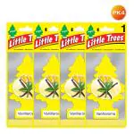 Little Trees Vanillaroma Hanging Car Freshener Pack of 4 | Premium Hanging Air Freshener for Cars & Rooms | Long-Lasting Fragrance | Imported from USA