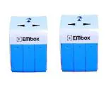 EMBOX 3 Pin Multi Plug Socket-Universal Travel Adapter with Individual Switch Safety Shutter LED Indicator-3 Way Plug Extension for Home Office Travel-5A-250Vp-Pack of 2