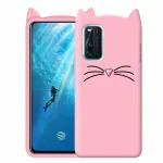 Indiacase Vivo V19/1933 Pink Slim Silicone, Rubber Cat Design, Wireless Charging Compatible Cases & Covers, Display Size-12 mm, 14 x 7 x 5 mm