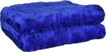 Doristye Royal Blue Fur Floral Double Fleece Blanket For Heavy Winter