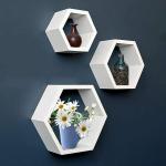 REMARKABLE Wall Decoration Straight Hexa Designer Wall Rack and Wall Shelves for Living Room/Bedroom and Room Furniture/Wallshelf Set of Three Hexa Pack of 3 (White)