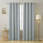 Savoy Concepts Silver White Polyester Solid Room Darkening Blackout Door Curtains (213 x 114 cm) pack of 2