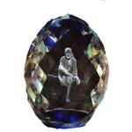 Sai Amrut Green Resin 3D-Crystal Sai Baba Idol Statue Murti