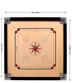 Rkp Wood Carrom Board With Coins, Striker And Carrom Powder, 26 Inch