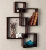 WOODCO HANDICRAFTS Wall Shelves And Wall Shelf Rack For Home Set Of 4 (Brown)