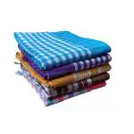 ASH Traders Multocolor Handloom Checkered Medium Bath Towels Cotton, 52 x 23 inch (pack of 5)