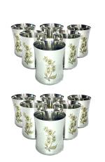 RWS CRAFTS Stainless Steel Heavy Gauge Drinking Glass Set of 12